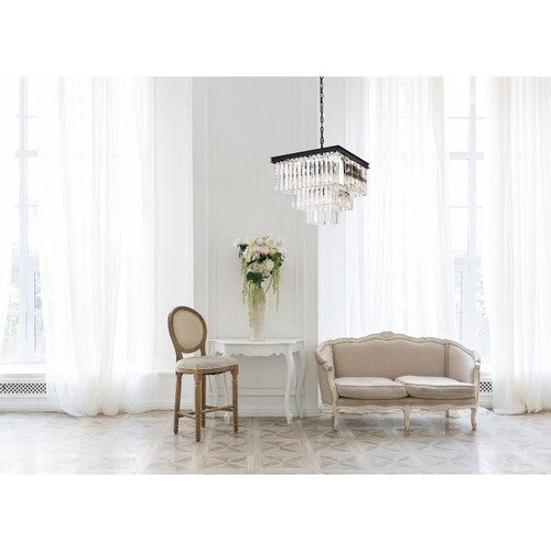 Crystal Chandelier 13 Light Fixture Large Matte Black Foyer Dining Room 21 inch - Picture 3 of 9