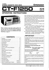 Pioneer CTF-1250 Cassette Player Owners Manua...
