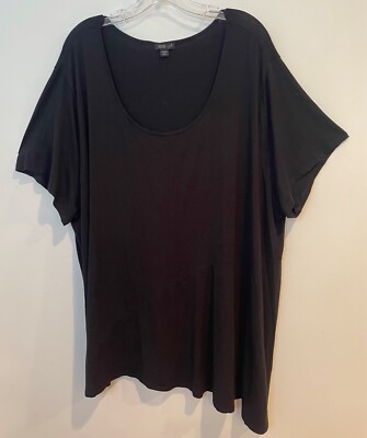 J. Jill Size  4X(26-28) SS Scoop Neck Tunic Top Black