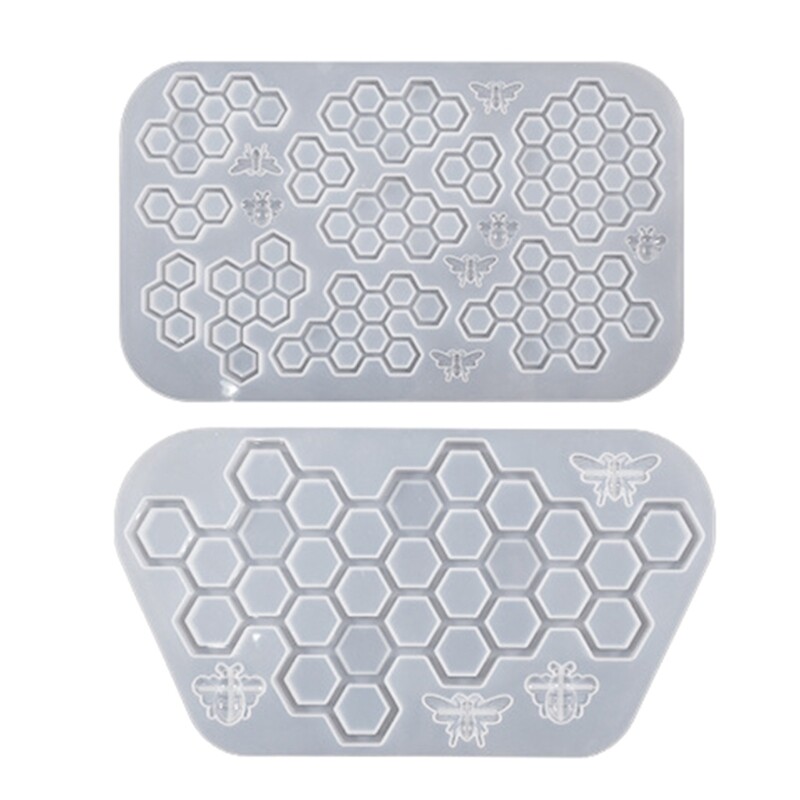 Honeycomb Keychain Silicone Mold for Resin Jewelry Making