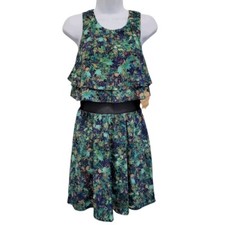 PRINCESS Vera Wang JUNIORS Floral MIDRIFF-MESH Sleeveless DRESS Size 5