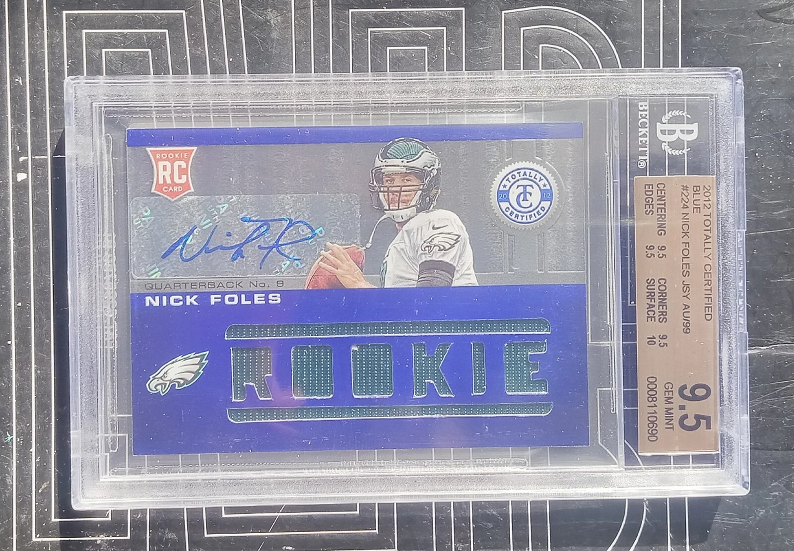 Nick Foles Panini Totally Certified #224 Signed Jersey-Blue