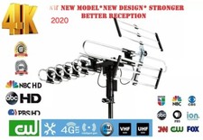 Outdoor Digital Amplified HDTV Antenna - up to 200 Mile Long Range 40ft Cable