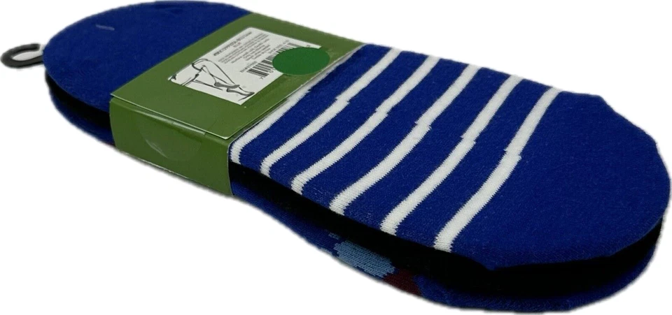 Conjunto de 3 calcetines Kate Spade para mujer forro azul algodón sin cordones a rayas estampado floral OS Foto 2 de 3