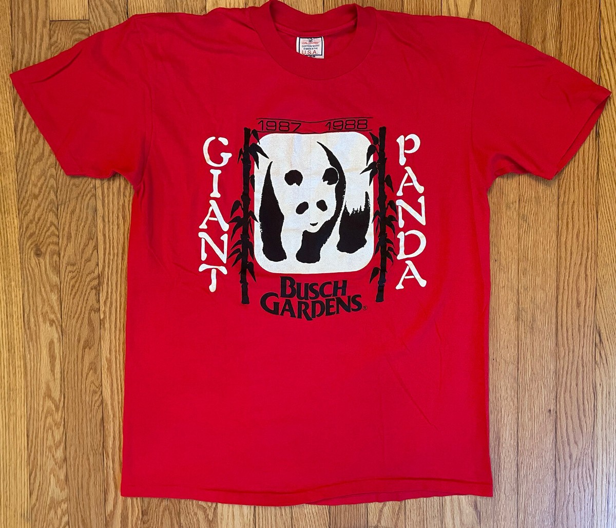 ぱんだ Vtg 80s 1988 Busch Gardens Giant Panda Single Stitch T-Shirt Size