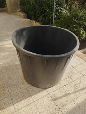 Mastello in Plastica Nero con fori per manici, Tinozza Giardino