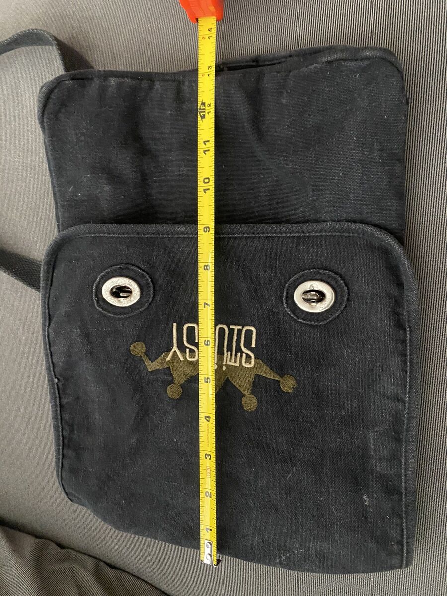 Stussy 90's Embroidered Sling Black Denim Distressed Bag | eBay Stussy 90's Embroidered Sling Black Denim Distressed Bag | eBay