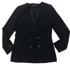 J. Crew 365 Black Collarless French Blazer Suit Jacket Women's size 4 Career
