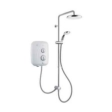 Mira Elite SE Dual Outlet White pumped mixer Shower, 9.8kW