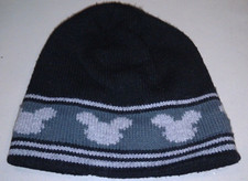 VTG Disney Store USA Mickey Mouse Knit Beanie Cap Hat Mens One Size Black