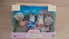 SYLVANIAN FAMILIES 5637 LE FRERE ET LA SOEUR HUSKY AVEC LEUR TANDEM NEUF