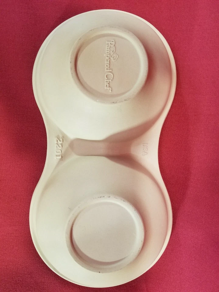 Pampered Chef Microwave Egg Cooker 1372 Double Stoneware Baker NEW - Image 2 of 4