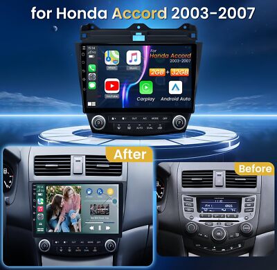 GPS WIFI BT For Honda Accord 2003-2007 Apple CarPlay Android 12 Car Stereo Radio