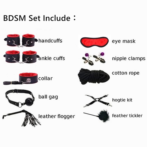 10Pcs Set SM Leather Bondage BDSM Bondage Kit Sex Toy Sexual Bondage for Couple - Picture 7 of 11