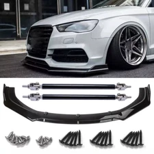 Gloss Black For Audi A3 A4 A5 A6 A7 Front Bumper Lip Spoiler Splitter Diffuser