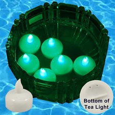 24 pcs LED Green Floating Tealight Flameless Candle Wedding Party USA SELLER