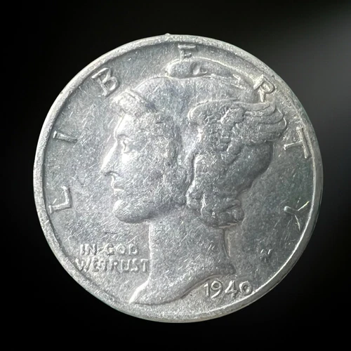 1940 P Philadelphia Mercury Silver Dime About Uncirculated (AU)
