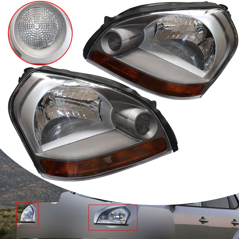 Pair For 2005-2009 Hyundai Tucson Headlights Headlight Headlamp Left & Right Foto 2 de 4