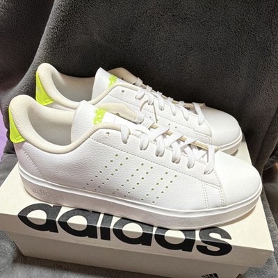 adidas Advantage 2.0 White Neon Yellow IG9166 Men's Low Top Athletic Sneakers