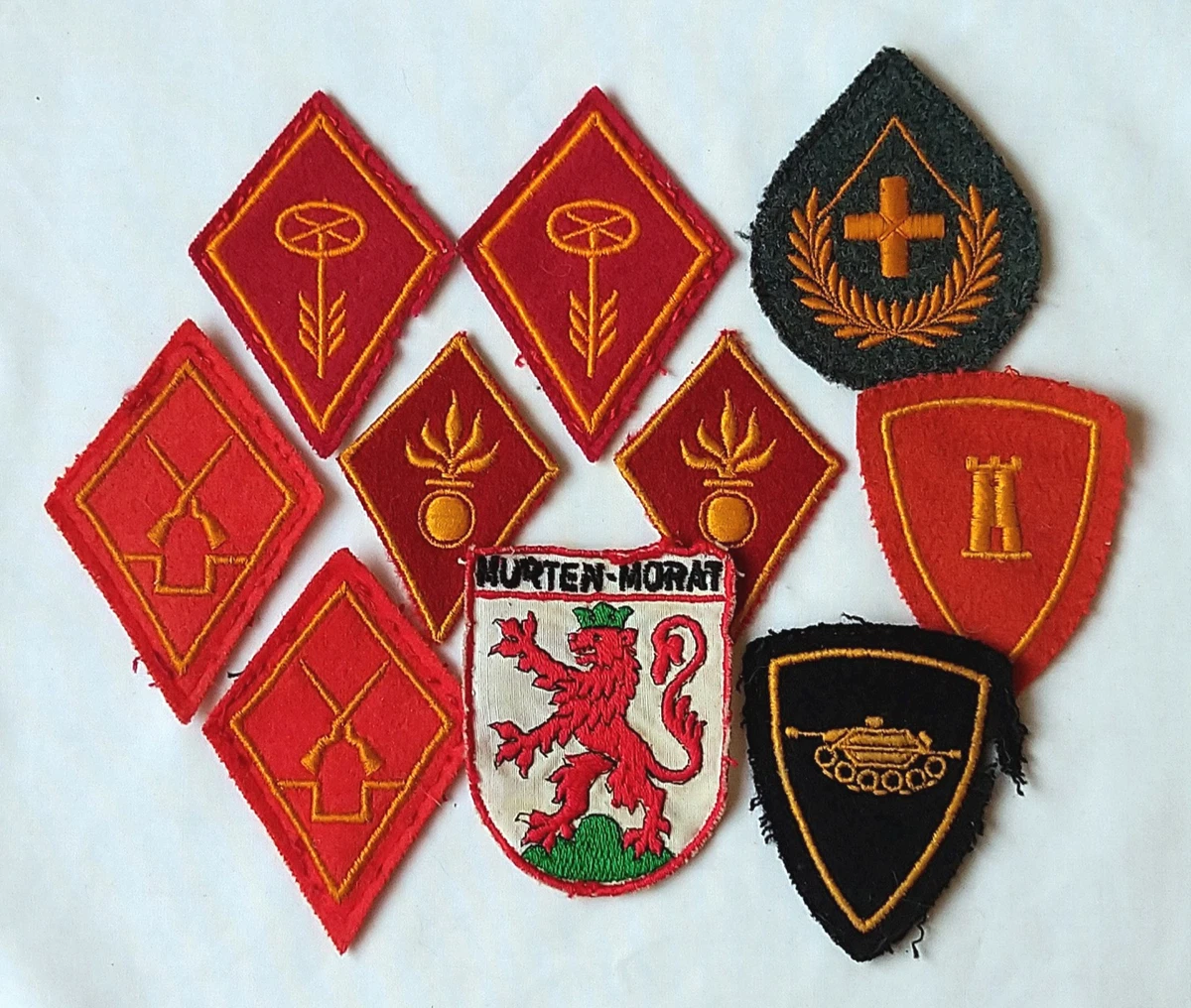 Swiss Army Vintage Collar Tabs Patches Lot Switzerland Military Uniform Insignia