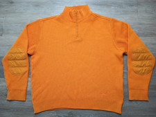 Paul  Shark Yachting New Wool Sweater 1/4 Zip Mens L elbow patches Italy Chunky