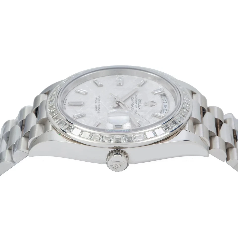 Rolex Day-Date President 40mm Platinum Meteorite Dial Baguette Bezel - 228396TBR - Bild 2 von 4