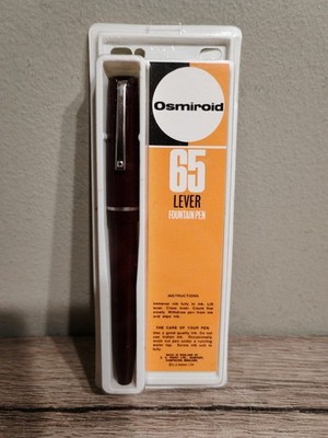 Vintage Osmiroid 65 Lever Fill Füllfederhalter Burgundy Made in England Boxed Neu