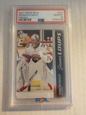 2021-22 UD series 1 young guns French Spencer Knight Florida #223 PSA 10 (Hawks)