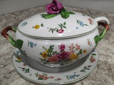 Franklin Mint La Soupieré Provencal Floral Porcelain Soup Tureen w/ Plate & Lid
