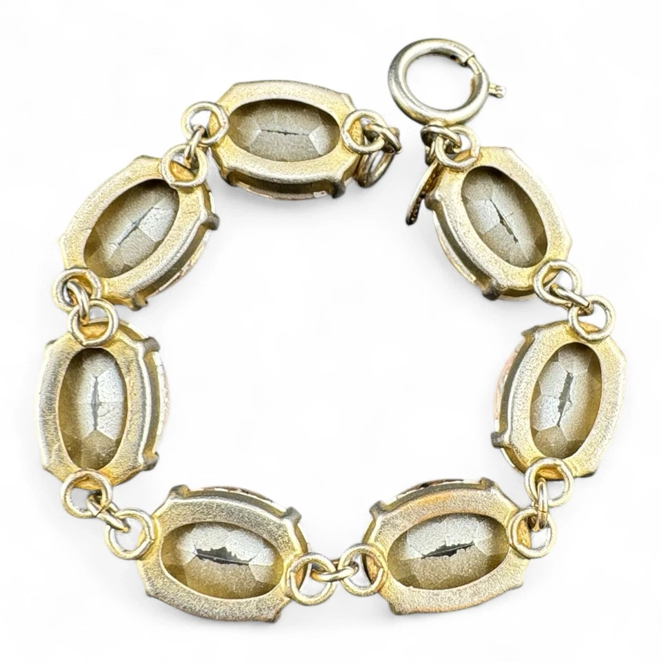 Brazalete Tenis Catherine Popesco Chapado en Oro Color Champagne Cristal Swarovski Foto 3 de 4