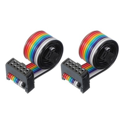 10 Pin IDC Connector Flat Ribbon Cable 2.54mm Pitch Length 300mm Wide 12mm 2Pcs