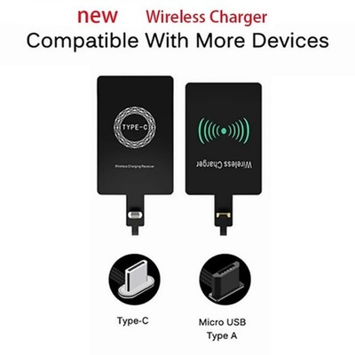 QI Wireless Adapter Fast Charger Receiver For Samsung Android USB Type C zz