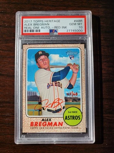 2017 Topps Heritage - Real One Autographs Alex Bregman Rc Red Ink /68  PSA 10