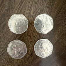Set of 4 Peter Rabbit 50p Coins 2016 2017 - Frog Tiggly Benjamin Circulated cond