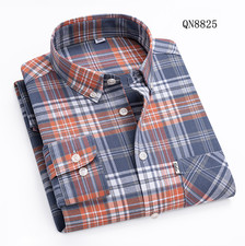 Mens Oxford Shirts Formal Business Long Sleeves Plaids Casual Dress Shirts Tops