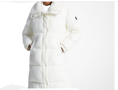 Michael Kors Long Bone Puffer Coat  Faux Sherpa Fur Collar Womens Small