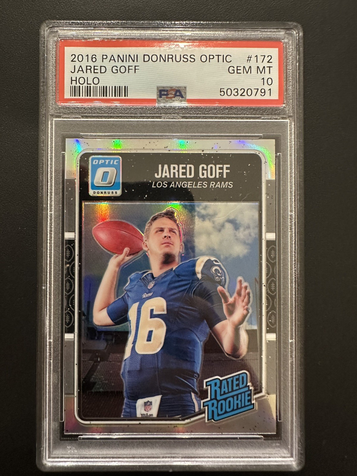 2016 Donruss Optic - Jared Goff #172 Holo Silver Prizm RC Rookie PSA 10🔥🔥!!