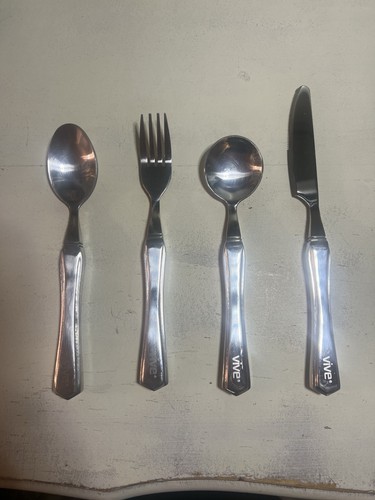 Vive Weighted Utensils Set Adaptive Spoon(2) Fork Knife Tremor Arthritis Aid