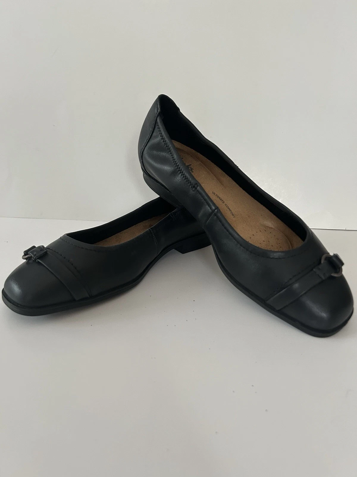 CLARKS Ballerine Clark’s Lyrical Sky nere comode in pelle misura 7W larghe