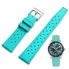 Watch Strap 18mm Quick Release FKM Rubber Tropical Style Breathable Niziruoup