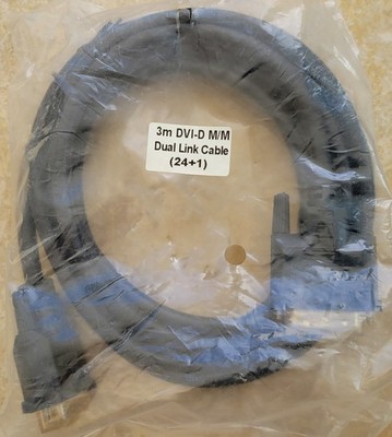 DVI-D Male to Male Dual Link Cable, 3-Meter