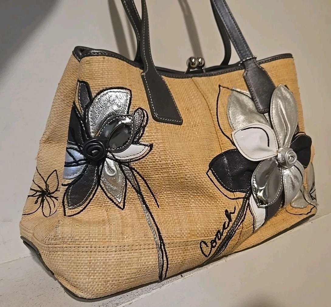 Coach Hampton Floral Straw Exterior Bags & Handbags for Women for