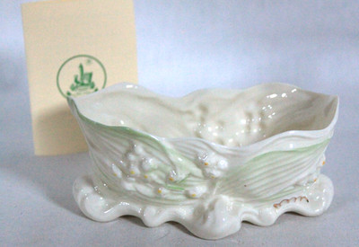 VINTAGE BELLEEK LILY OF THE VALLEY PATTERN PLATEAU DISH 7th MARK NEW IN BOX