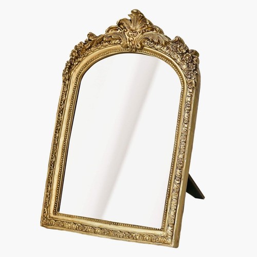 Small Gold Vintage Vanity Desk Makeup Mirror Antique Decorative Wall Mirror,R...