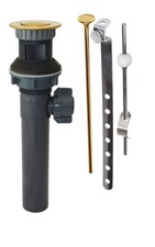 Plastic Pop-Up Assembly Bathroom Drain, Polished Brass