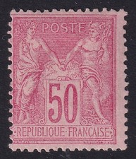 FRANCE 1890 Peace and Commerce 50c Pale Rose SG 271 MH/* (CV £275)