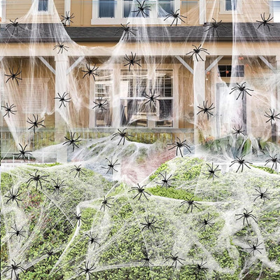 Halloween Spider Web Dekorationen, Abdeckung 1500 S Quadratfüße 300g Halloween S