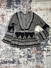 Free People Women s Cardigan Knit Sweater Button Geometric Acrylic Wool Alpaca S