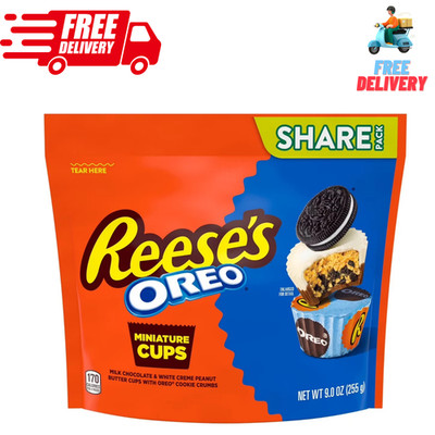 REESE'S OREO  Miniatures Milk Chocolate and White Peanut Butter Cups Candy