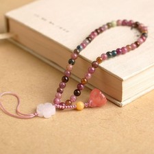 New Crystal Bead Phone Strap Wrist Lanyard Chinese Style Women Short Accessory